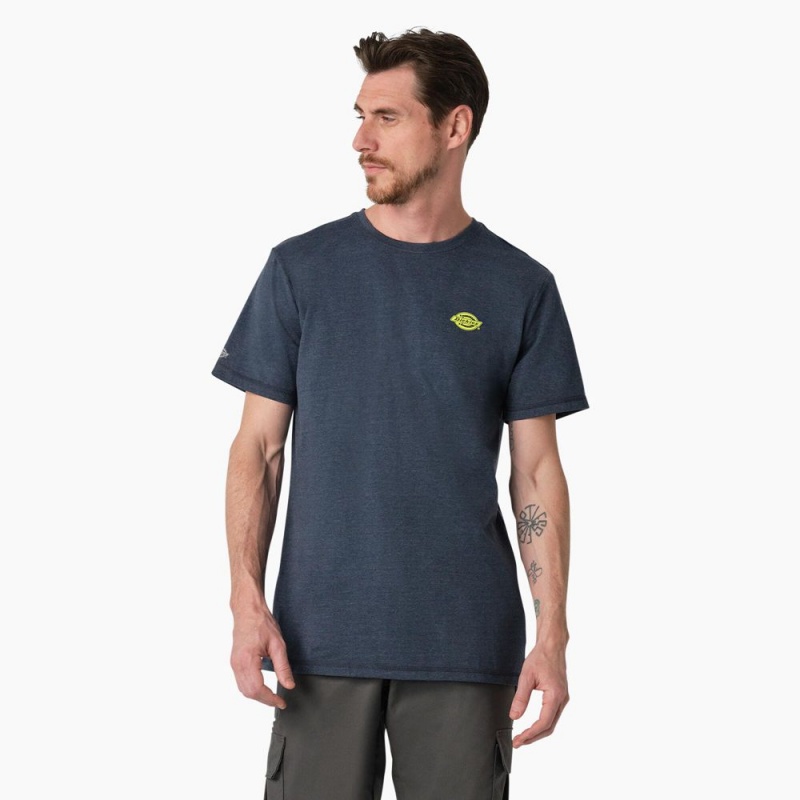 Men's Dickies Cooling Performance Graphic T-Shirt Navy | 786495RYB