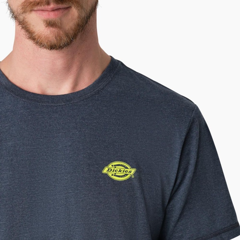 Men's Dickies Cooling Performance Graphic T-Shirt Navy | 786495RYB