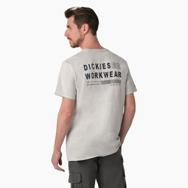 Men\'s Dickies Cooling Performance Graphic T-Shirt Grey | 359718HYQ