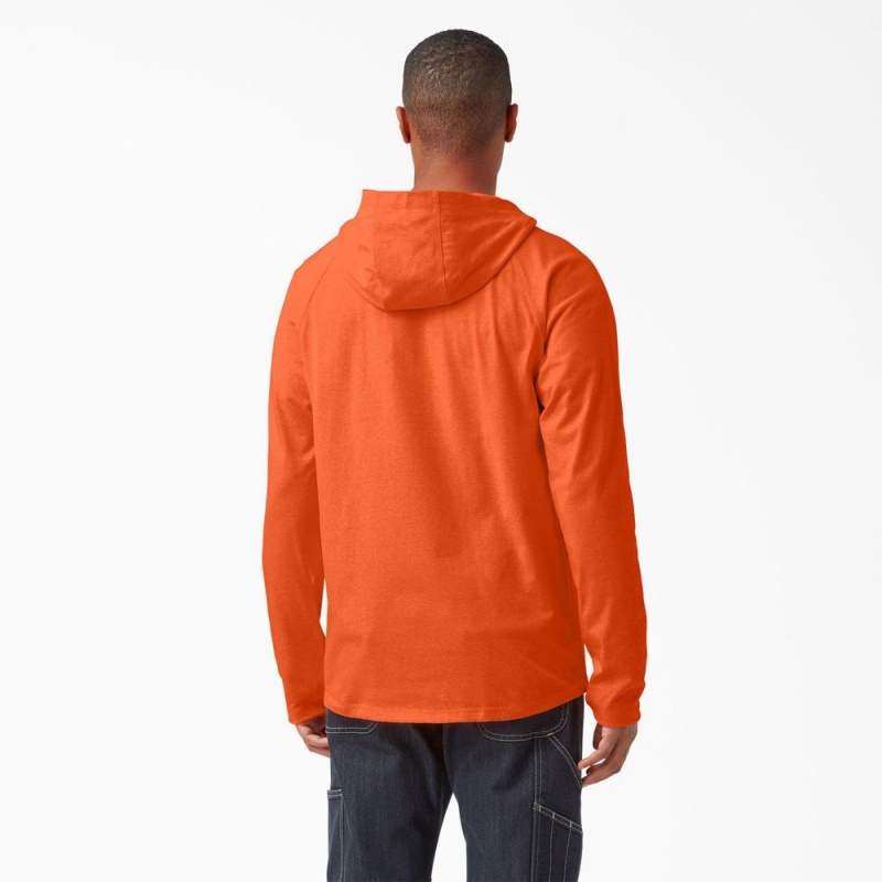 Men's Dickies Cooling Performance Sun Hoodie Orange | 649283NTR