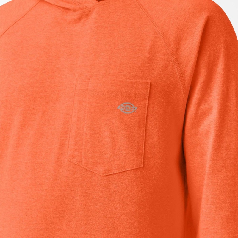 Men's Dickies Cooling Performance Sun Hoodie Orange | 649283NTR