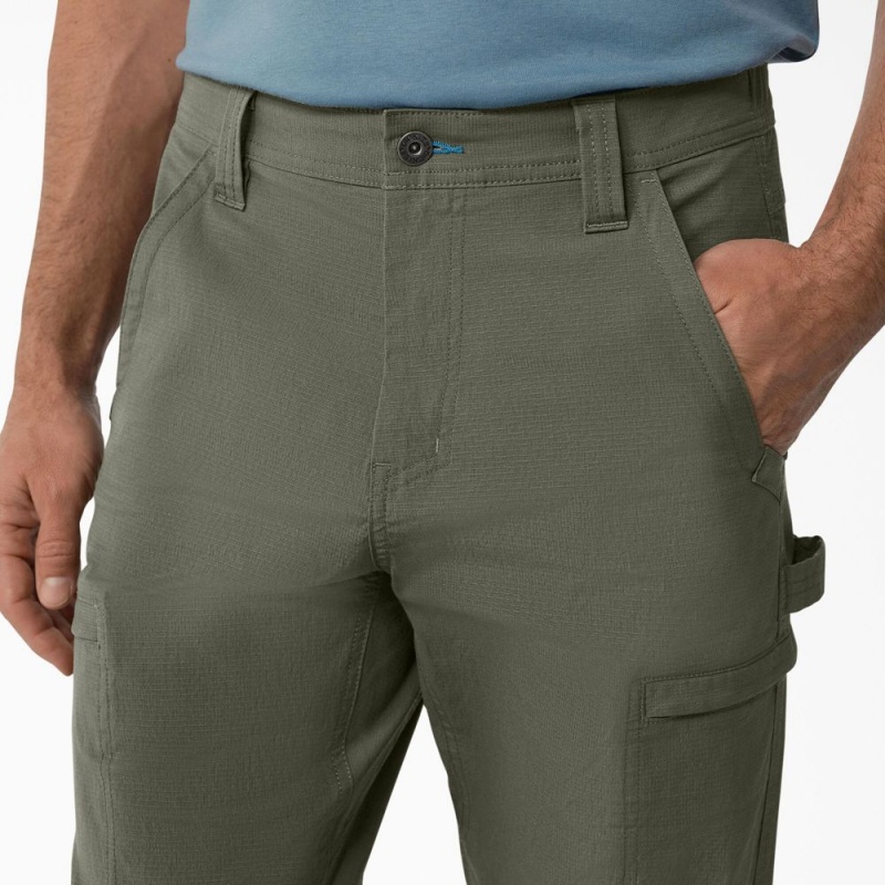 Men's Dickies Cooling Regular Fit Ripstop Cargo Pants Green | 452981OXK