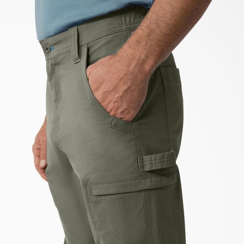 Men's Dickies Cooling Regular Fit Ripstop Cargo Pants Green | 452981OXK