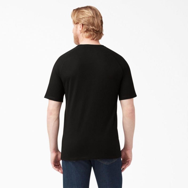 Men's Dickies Cooling Short Sleeve Pocket T-Shirt Black | 956431YDQ