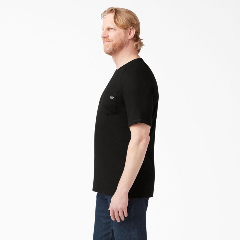 Men's Dickies Cooling Short Sleeve Pocket T-Shirt Black | 956431YDQ