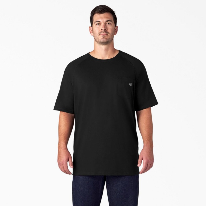 Men's Dickies Cooling Short Sleeve Pocket T-Shirt Black | 956431YDQ