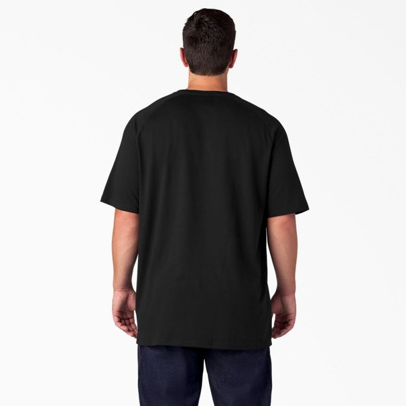 Men's Dickies Cooling Short Sleeve Pocket T-Shirt Black | 956431YDQ