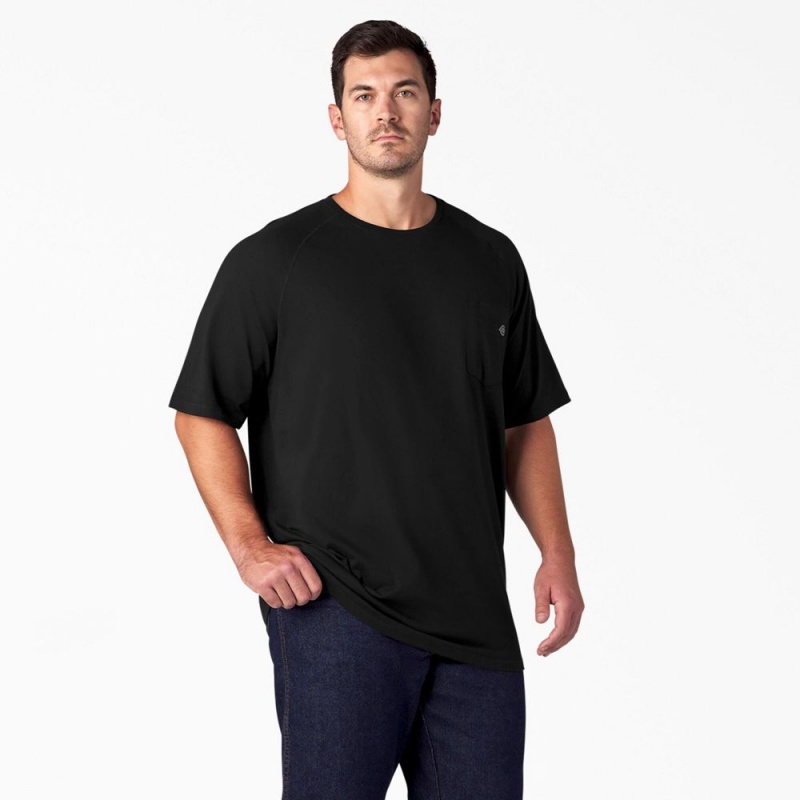 Men's Dickies Cooling Short Sleeve Pocket T-Shirt Black | 956431YDQ