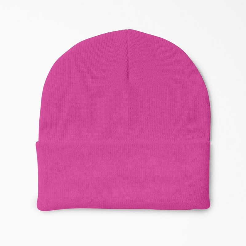 Men's Dickies Cuffed Knit Beanie Pink | 540368JTZ