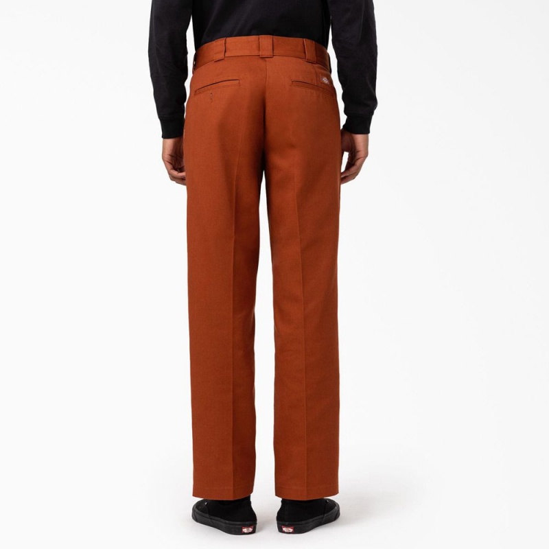 Men's Dickies Deatsville Regular Fit Work Pants Brown | 578349JTN