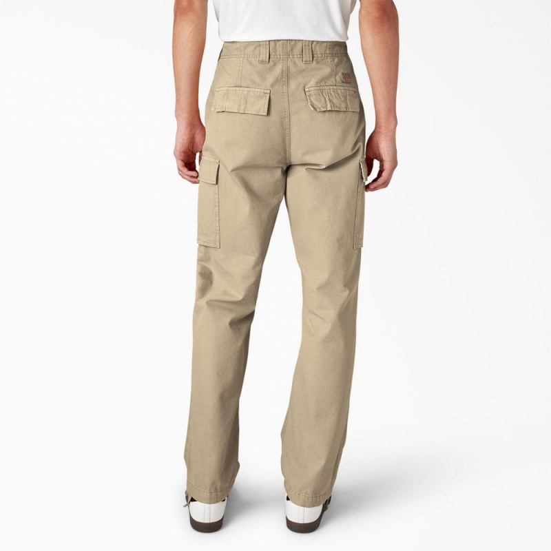 Men's Dickies Double Knee Canvas Cargo Pants Khaki | 240361XFK