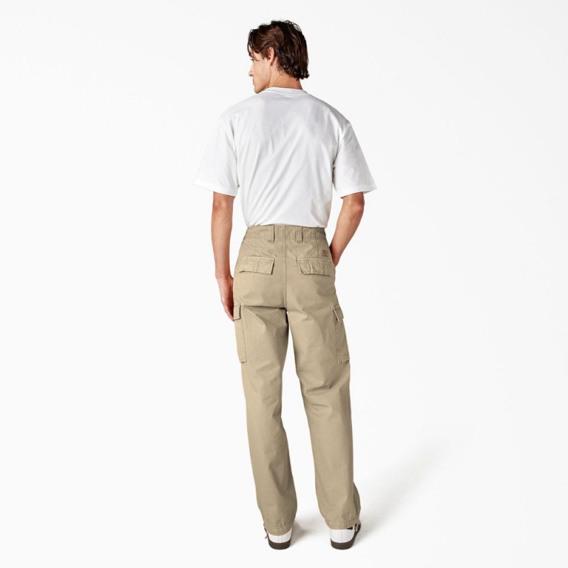 Men's Dickies Double Knee Canvas Cargo Pants Khaki | 240361XFK