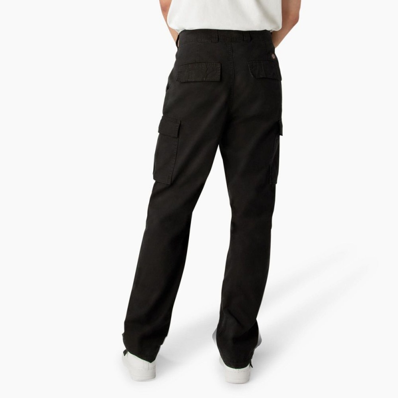 Men's Dickies Double Knee Canvas Cargo Pants Black | 543861BVT