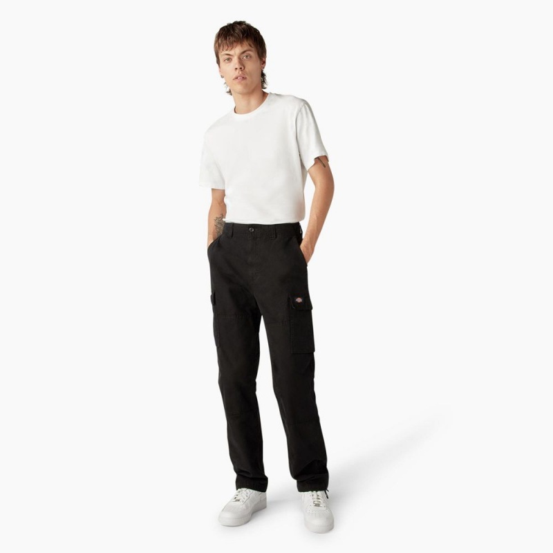 Men's Dickies Double Knee Canvas Cargo Pants Black | 543861BVT