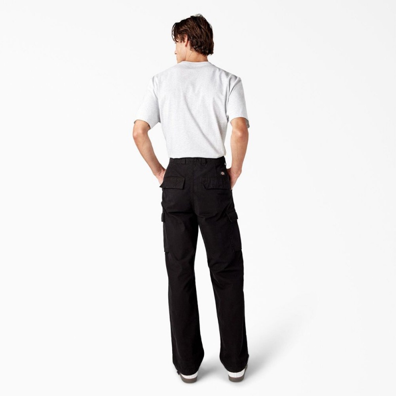 Men's Dickies Double Knee Canvas Cargo Pants Black | 543861BVT