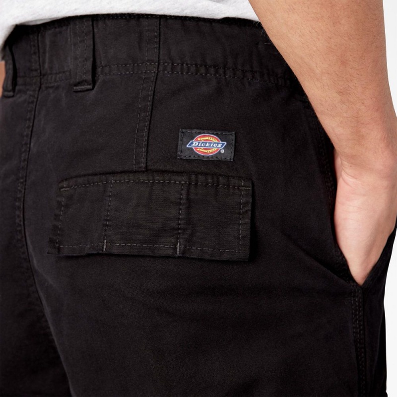 Men's Dickies Double Knee Canvas Cargo Pants Black | 543861BVT