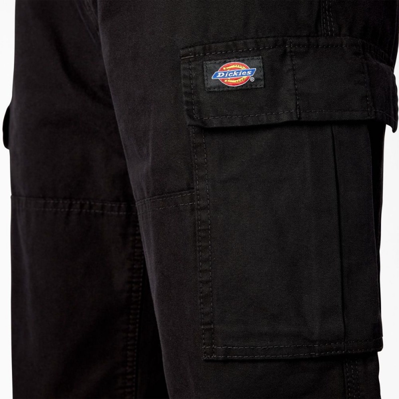 Men's Dickies Double Knee Canvas Cargo Pants Black | 543861BVT