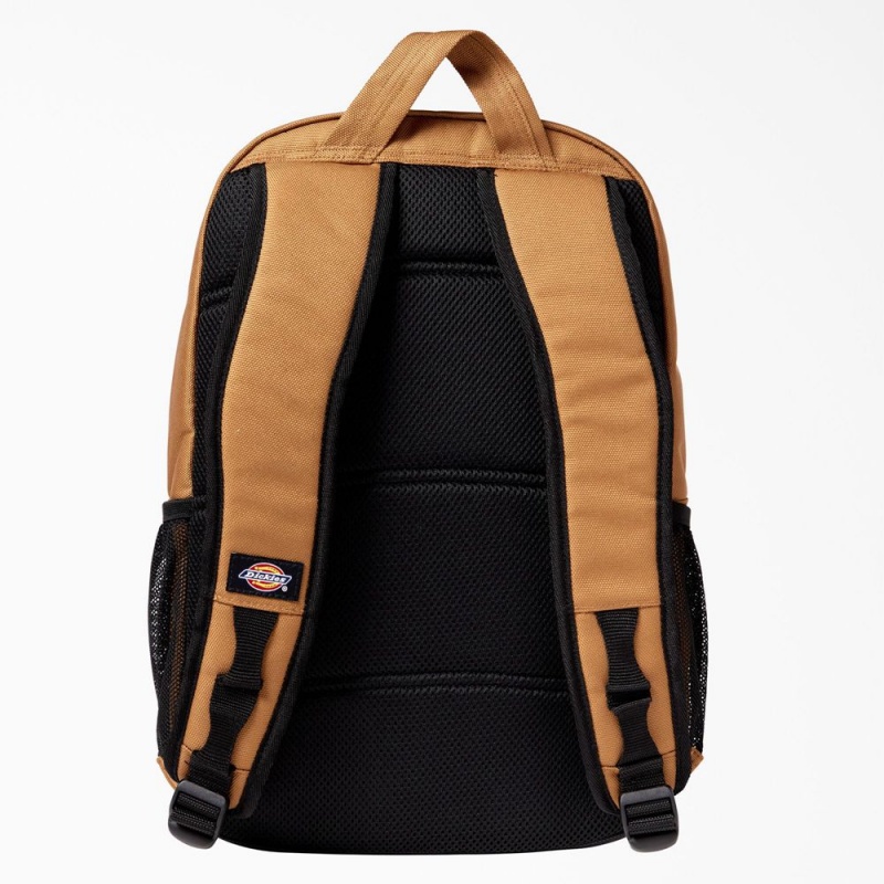 Men's Dickies Double Pocket Backpack Brown | 325697CWJ