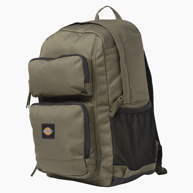 Men's Dickies Double Pocket Backpack Green | 629348PXD