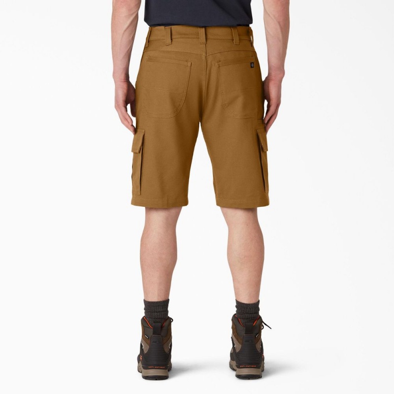 Men's Dickies DuraTech Ranger Relaxed Fit Duck Shorts Brown | 317568SKT