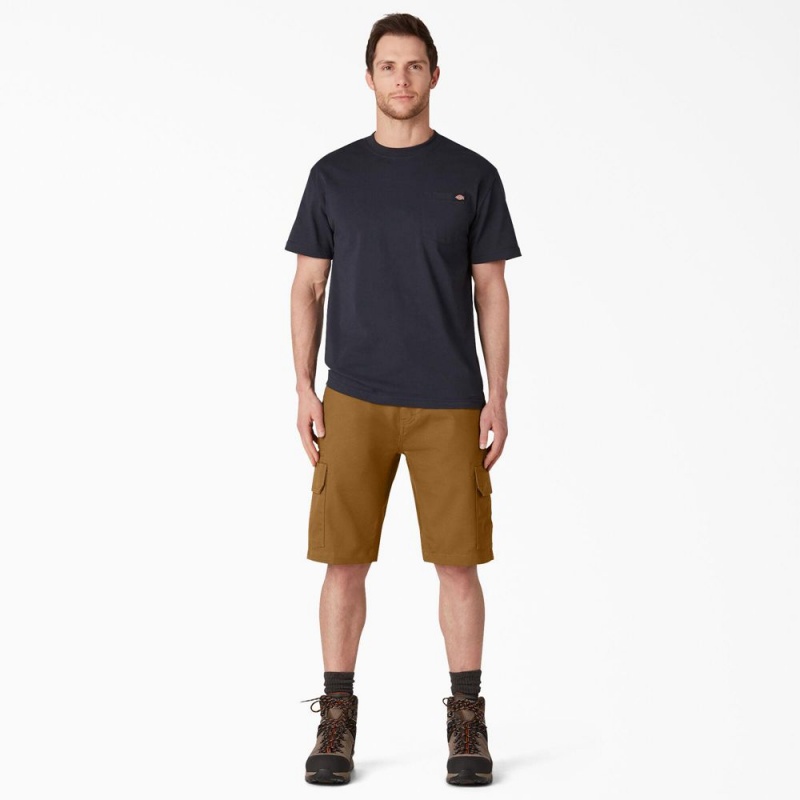 Men's Dickies DuraTech Ranger Relaxed Fit Duck Shorts Brown | 317568SKT