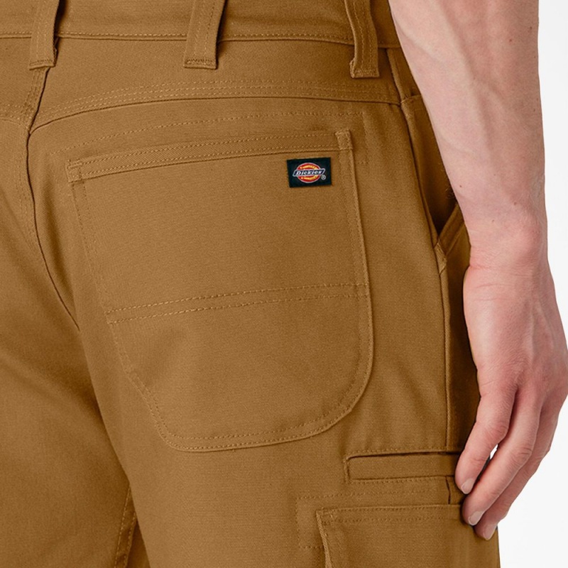 Men's Dickies DuraTech Ranger Relaxed Fit Duck Shorts Brown | 317568SKT