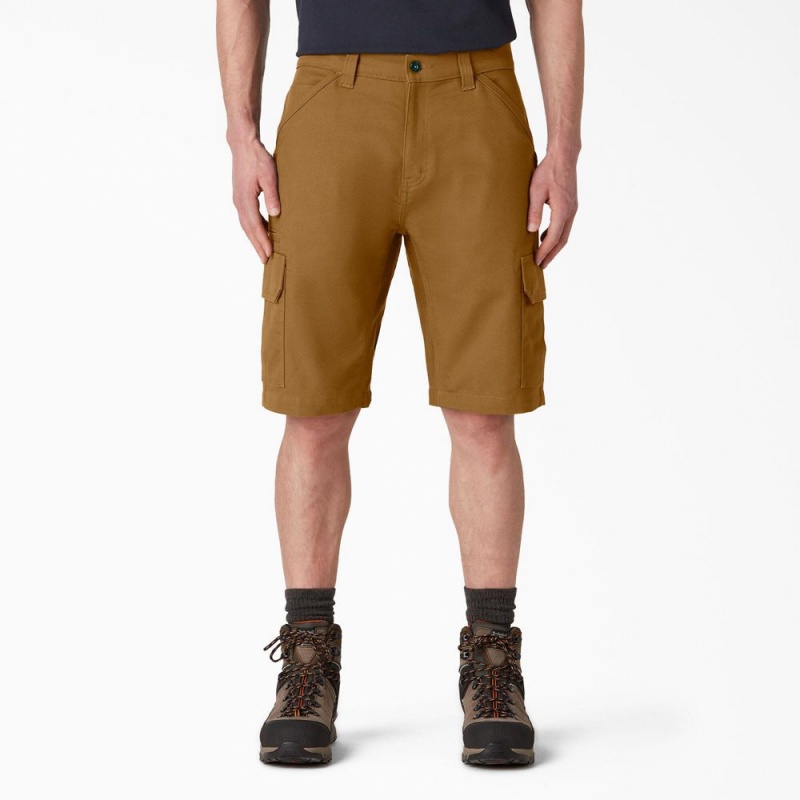 Men\'s Dickies DuraTech Ranger Relaxed Fit Duck Shorts Brown | 317568SKT