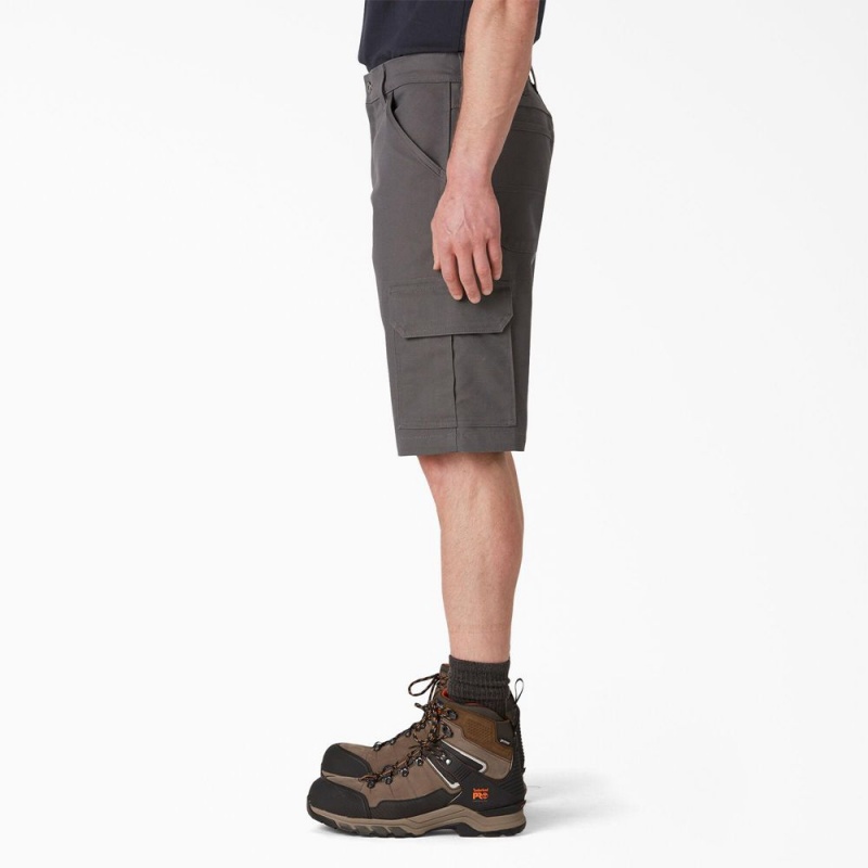 Men's Dickies DuraTech Ranger Relaxed Fit Duck Shorts Grey | 857260KIP