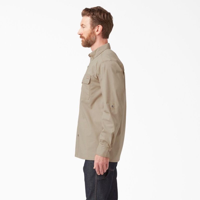 Men's Dickies DuraTech Ranger Ripstop Shirt Brown | 146832KWA