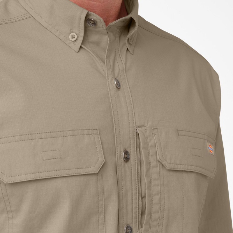 Men's Dickies DuraTech Ranger Ripstop Shirt Brown | 146832KWA