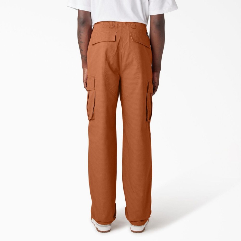 Men's Dickies Eagle Bend Relaxed Fit Double Knee Cargo Pants Orange | 943258UZY