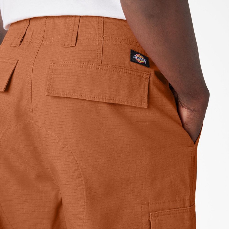 Men's Dickies Eagle Bend Relaxed Fit Double Knee Cargo Pants Orange | 943258UZY