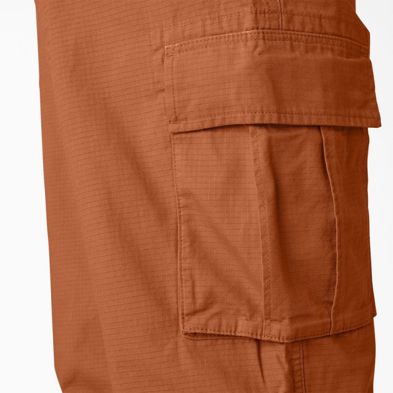 Men's Dickies Eagle Bend Relaxed Fit Double Knee Cargo Pants Orange | 943258UZY