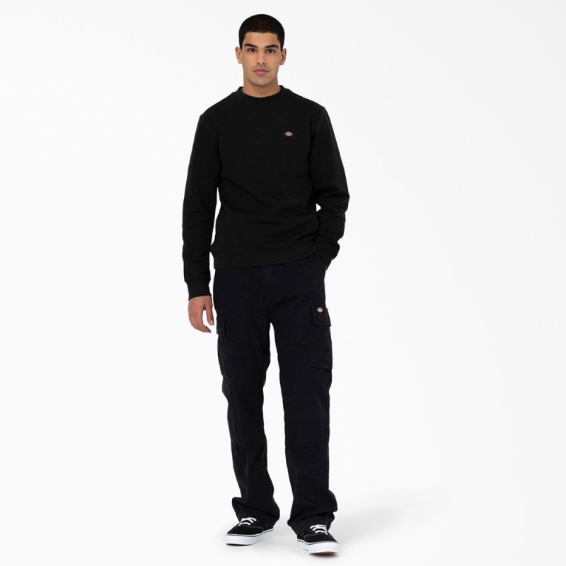 Men's Dickies Eagle Bend Relaxed Fit Double Knee Cargo Pants Black | 972564LMH