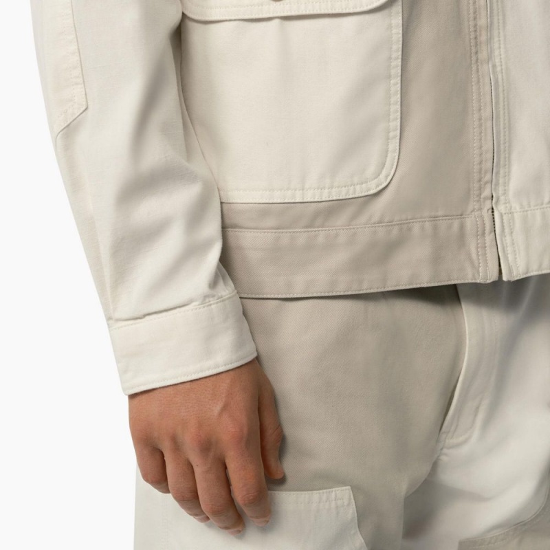 Men's Dickies Eddyville Jacket White | 034592UDI