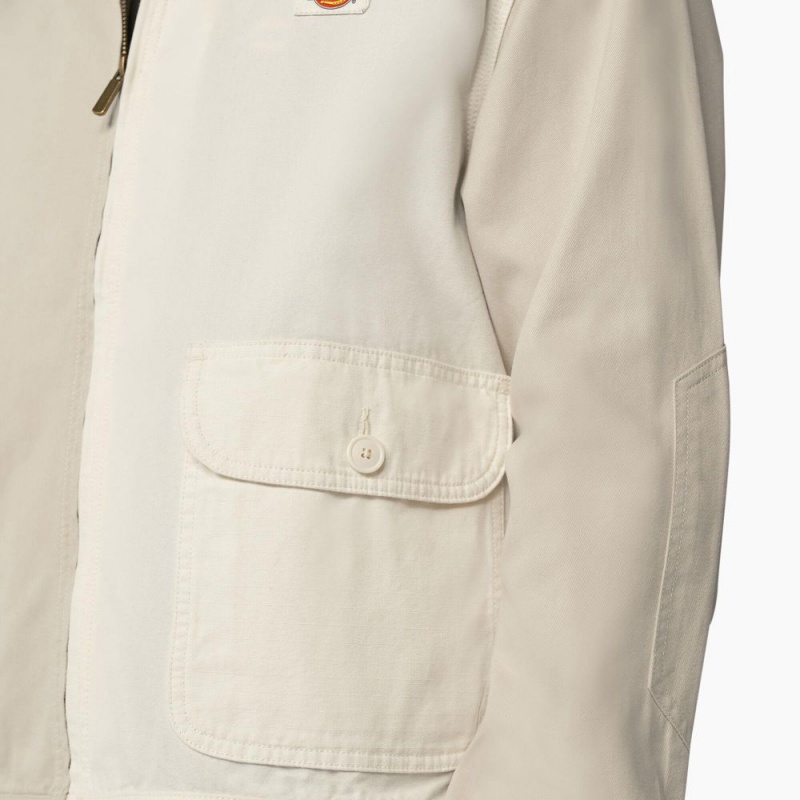 Men's Dickies Eddyville Jacket White | 034592UDI