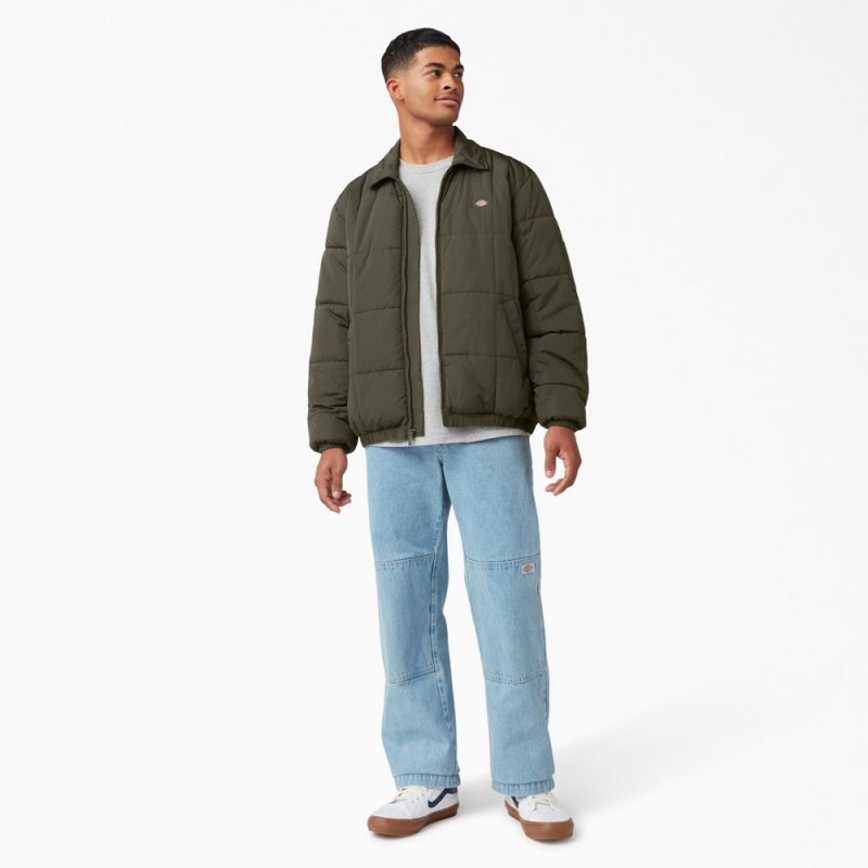 Men's Dickies Eisenhower Puffer Jacket Green | 981406DFI