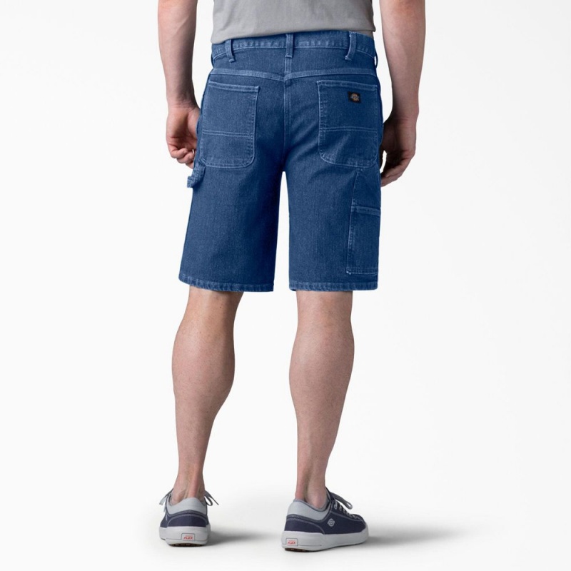 Men's Dickies FLEX Active Waist Relaxed Fit Carpenter Shorts Blue | 231896GMN