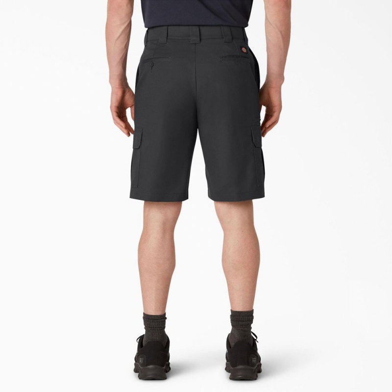 Men's Dickies FLEX Cooling Active Waist Regular Fit Cargo Shorts Black | 458127DAB