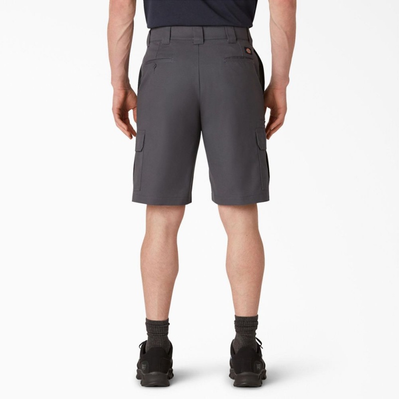 Men's Dickies FLEX Cooling Active Waist Regular Fit Cargo Shorts Grey | 947852SZU