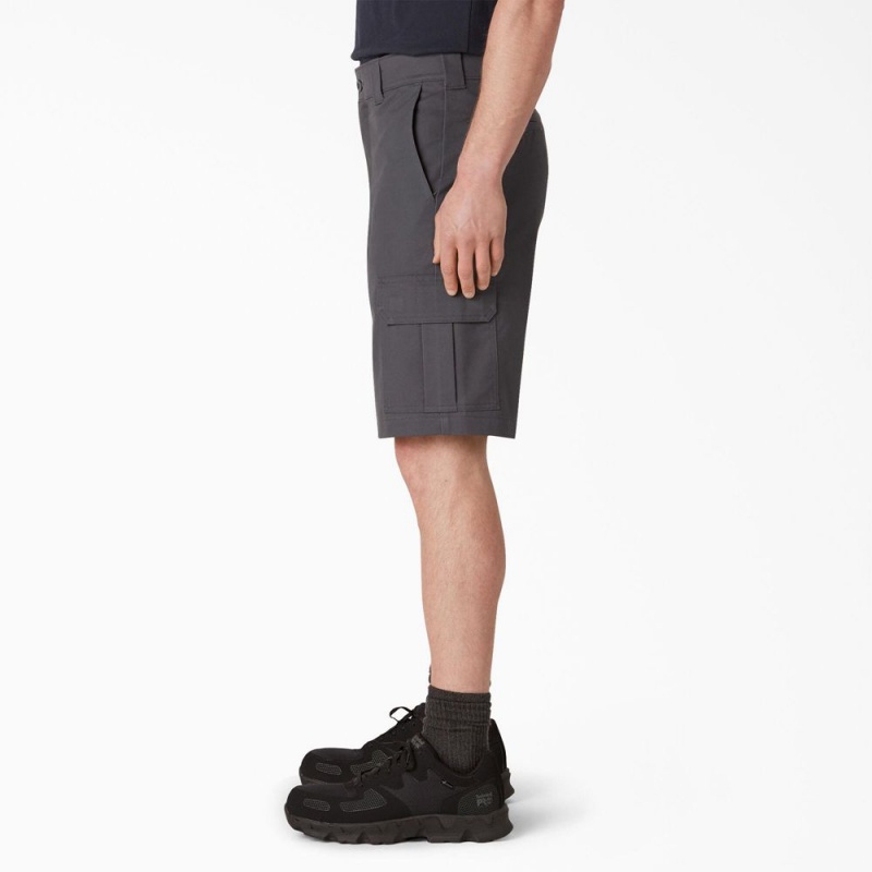 Men's Dickies FLEX Cooling Active Waist Regular Fit Cargo Shorts Grey | 947852SZU