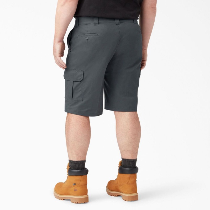 Men's Dickies FLEX Cooling Active Waist Regular Fit Cargo Shorts Grey | 947852SZU