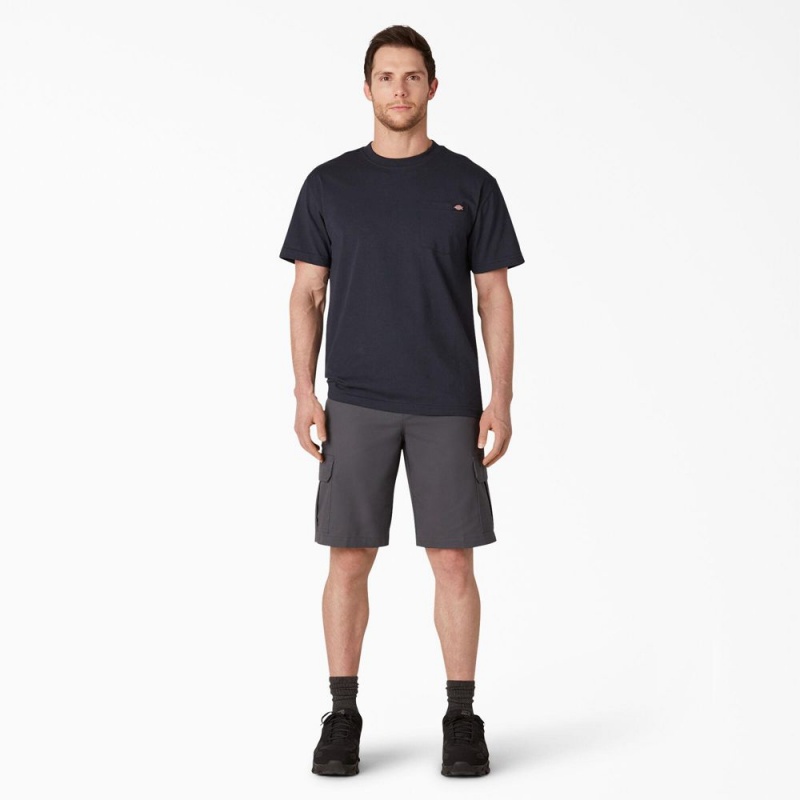 Men's Dickies FLEX Cooling Active Waist Regular Fit Cargo Shorts Grey | 947852SZU