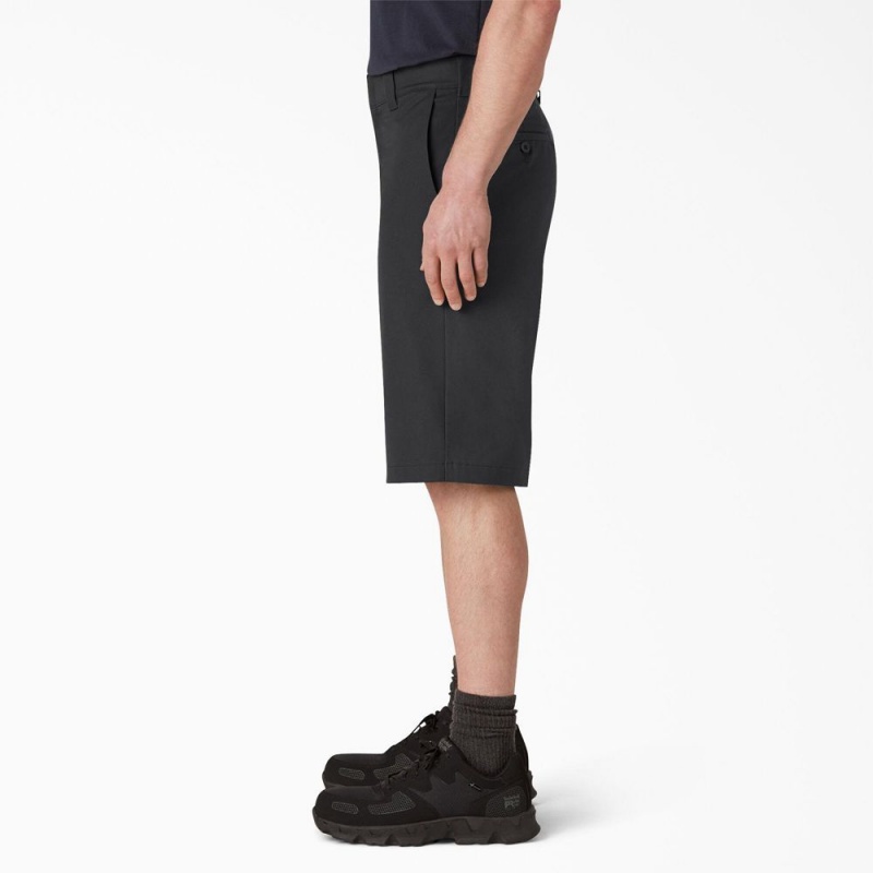 Men's Dickies FLEX Cooling Active Waist Regular Fit Shorts Black | 586301SRQ