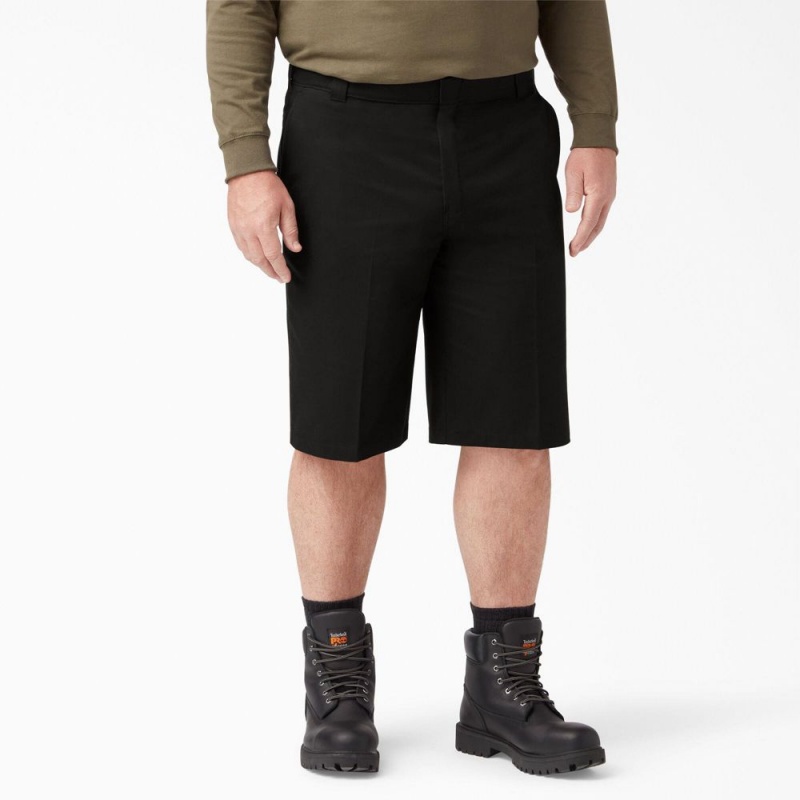 Men's Dickies FLEX Cooling Active Waist Regular Fit Shorts Black | 586301SRQ