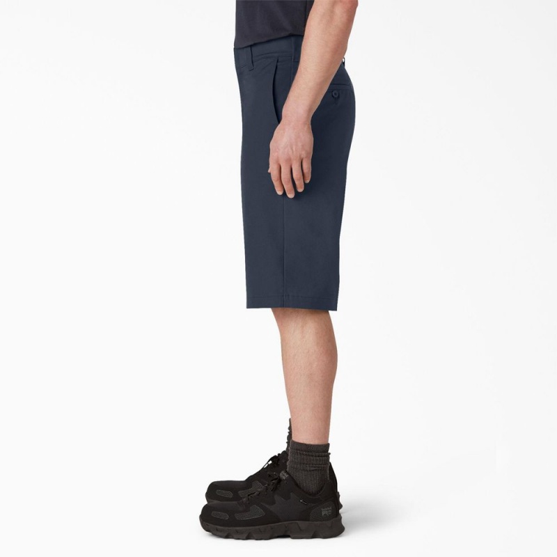 Men's Dickies FLEX Cooling Active Waist Regular Fit Shorts Navy | 946103UWT