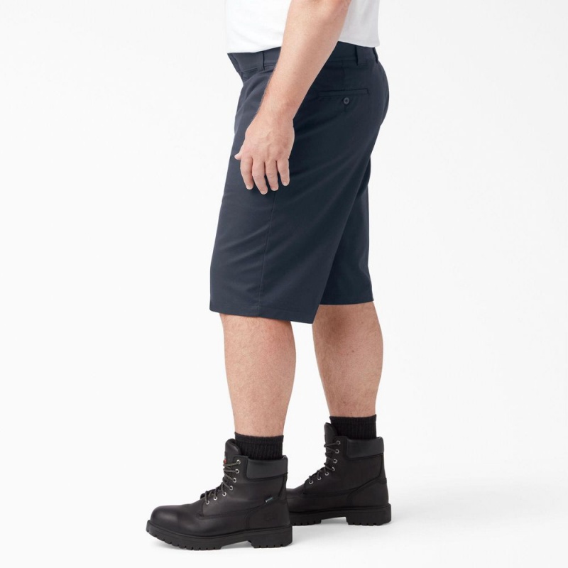 Men's Dickies FLEX Cooling Active Waist Regular Fit Shorts Navy | 946103UWT