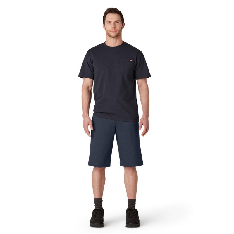 Men's Dickies FLEX Cooling Active Waist Regular Fit Shorts Navy | 946103UWT