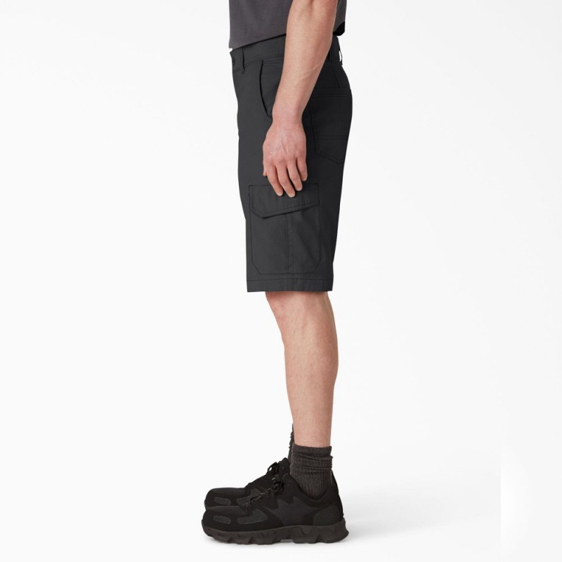 Men's Dickies FLEX Cooling Regular Fit Cargo Shorts Black | 016258DMU