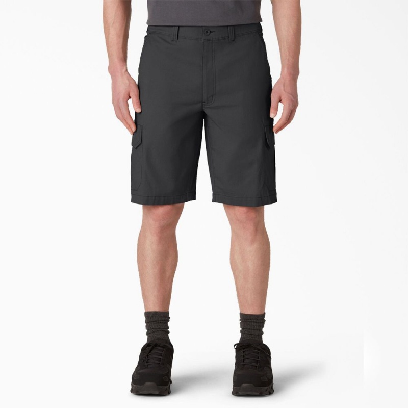 Men\'s Dickies FLEX Cooling Regular Fit Cargo Shorts Black | 016258DMU